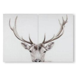 Art for the Home Set Of 2 Regal Stag Printed Canvases - thumbnail 2