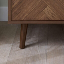 Herringford Small Tv Unit Entertainment Stand Walnut Parquet Design - thumbnail 3