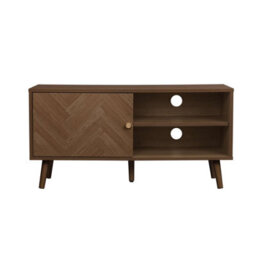 Herringford Small Tv Unit Entertainment Stand Walnut Parquet Design - thumbnail 6