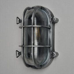 Litecraft Remy Silver Outdoor Caged Oval Bulkhead Wall Light - thumbnail 4