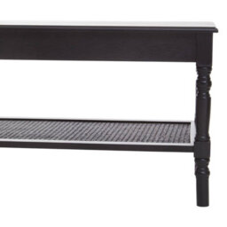 Orsina Traditional Black Coffee Table, Wood Table For Coffee And Outdoor With Bottom Shelf, Pine Wood Tea Table - thumbnail 4