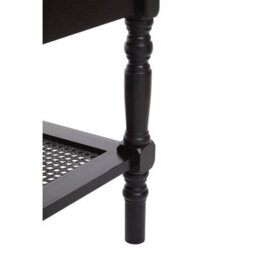 Orsina Traditional Black Coffee Table, Wood Table For Coffee And Outdoor With Bottom Shelf, Pine Wood Tea Table - thumbnail 7