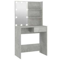 Berkfield Dressing Table With Led Concrete Grey 74.5X40X141 Cm - thumbnail 2