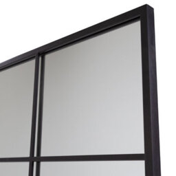 Charles Bentley Large Industrial Window Mirror L120 X D2.5Cm X W80Cm Black - thumbnail 4