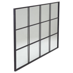 Charles Bentley Large Industrial Window Mirror L120 X D2.5Cm X W80Cm Black - thumbnail 2