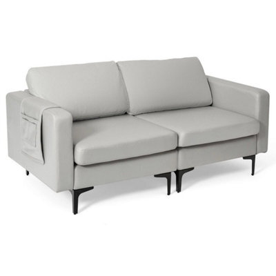 Modern Upholstered Loveseat Sofa 2 Seat Sofa Couch W/ Seat Cushions - image 1