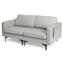 Modern Upholstered Loveseat Sofa 2 Seat Sofa Couch W/ Seat Cushions - thumbnail 5