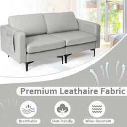 Modern Upholstered Loveseat Sofa 2 Seat Sofa Couch W/ Seat Cushions - thumbnail 4