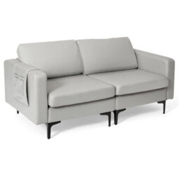 Modern Upholstered Loveseat Sofa 2 Seat Sofa Couch W/ Seat Cushions - thumbnail 1