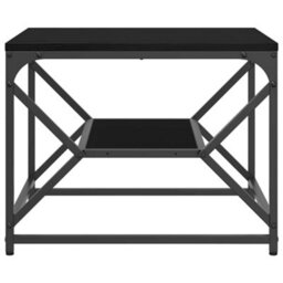 Berkfield Black Oak Coffee Table With Shelf, 51X50X40 Cm, Made From Engineered Wood - thumbnail 6