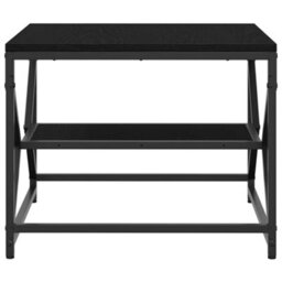 Berkfield Black Oak Coffee Table With Shelf, 51X50X40 Cm, Made From Engineered Wood - thumbnail 7