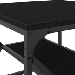 Berkfield Black Oak Coffee Table With Shelf, 51X50X40 Cm, Made From Engineered Wood - thumbnail 8