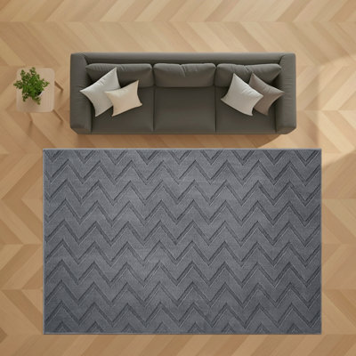 Bedlooms Grey High Low Pile Rug 120X170Cm, Soft Thick Piles,  Diamond Pattern, Modern Area Rugs And Bedroom Rug - image 1