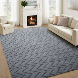 Bedlooms Grey High Low Pile Rug 120X170Cm, Soft Thick Piles,  Diamond Pattern, Modern Area Rugs And Bedroom Rug - thumbnail 9