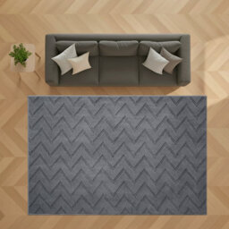 Bedlooms Grey High Low Pile Rug 120X170Cm, Soft Thick Piles,  Diamond Pattern, Modern Area Rugs And Bedroom Rug - thumbnail 1