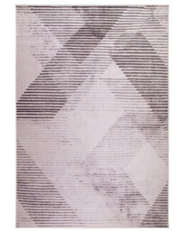 Beliani Pink Polyester Rug 140 X 200 Cm Low Pile Abstract Pattern With Anti-Slip Backing - thumbnail 1