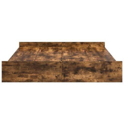 Berkfield Storage Bed Frame Smoked Oak 150 X 200 Cm Engineered Wood - thumbnail 6