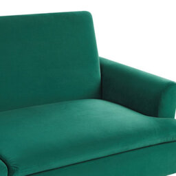 Wyld and Coco Sofa Bed Velvetco Dark Green 3-Seater, Click-Clack Mechanism, Gold Legs - thumbnail 8