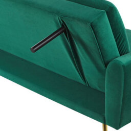 Wyld and Coco Sofa Bed Velvetco Dark Green 3-Seater, Click-Clack Mechanism, Gold Legs - thumbnail 9
