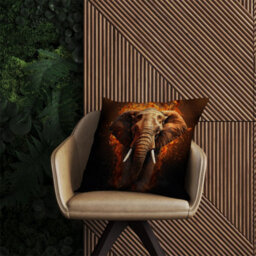 Warren Reed Designer Splashart Elephant And Fire Outdoor Cushion 45Cm X 45Cm - thumbnail 2
