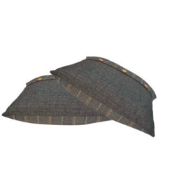 Wyld Haus Set Of 2 Quimper Pewter Cushion Covers With Button Detail 45X45Cm - thumbnail 4