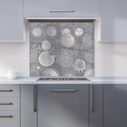 Warren Reed Designer Sun And Moon In Grey Premium Glass Kitchen Splashback W900mm X H750mm - thumbnail 1