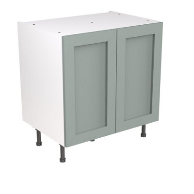Kitchen Kit Sage Green Matt Shaker Door Base Unit Cabinet Soft Close Drawers Flatpack - 800X870mm - image 1