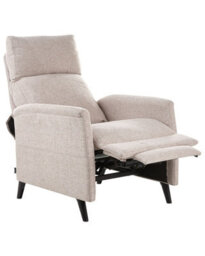 Wyld And Coco Novahome Beige Fabric Recliner Chair - Manual 3-Position Push-Back With Integrated Footrest - thumbnail 3