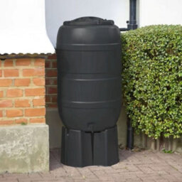 Strata 210L Classic Water Butt Set - Black Recycled Plastic,  Includes Stand & Rainwater Filler, 210L Capacity - thumbnail 4