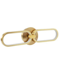 Beliani Wall Led Lamp Gold Chain-Link Shade Warm White, Sculptural Two-Link Design, 500mm Wide - thumbnail 3