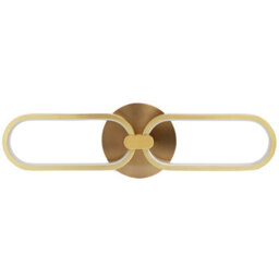 Beliani Wall Led Lamp Gold Chain-Link Shade Warm White, Sculptural Two-Link Design, 500mm Wide - thumbnail 2
