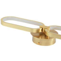 Beliani Wall Led Lamp Gold Chain-Link Shade Warm White, Sculptural Two-Link Design, 500mm Wide - thumbnail 4