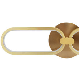 Beliani Wall Led Lamp Gold Chain-Link Shade Warm White, Sculptural Two-Link Design, 500mm Wide - thumbnail 5