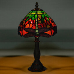 "K Living 8"" Mitcham Tiffany Glass Dragon Fly Table Lamp" - thumbnail 3