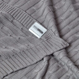 Homescapes Cotton Cable Knit Throw Grey, 130 X 170 Cm - thumbnail 9