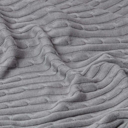 Homescapes Cotton Cable Knit Throw Grey, 130 X 170 Cm - thumbnail 5