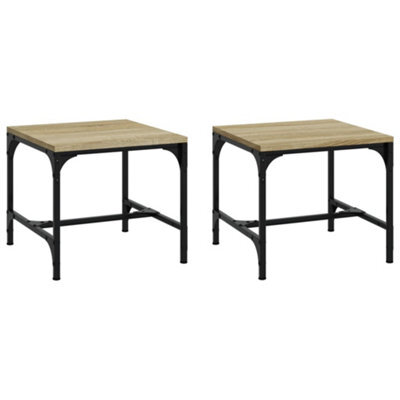 Berkfield Industrial Side Tables 2 Pcs Sonoma Oak 40X40X35 Cm Engineered Wood - image 1