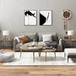 Berkfield Industrial Side Tables 2 Pcs Sonoma Oak 40X40X35 Cm Engineered Wood - thumbnail 2