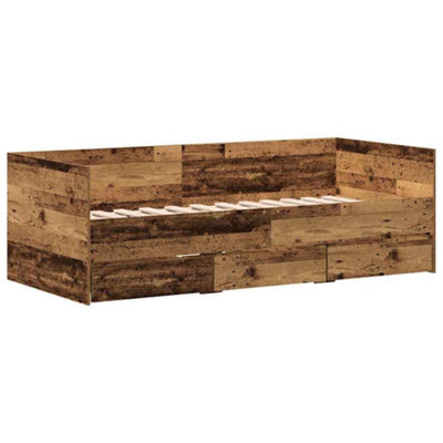 Berkfield Modern Rustic Daybed Old Wood Engineered Wood 90 X 200 Cm Durable - image 1