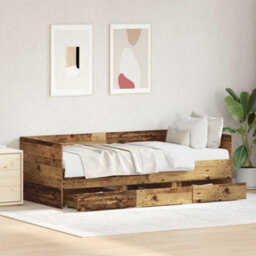 Berkfield Modern Rustic Daybed Old Wood Engineered Wood 90 X 200 Cm Durable - thumbnail 4