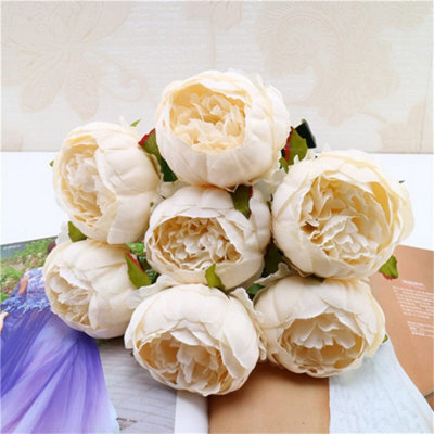 Artificial Silk Peony Bouquet Flowers Decoration 7 Heads Pink Blue Red White Artificial Fake Peonies Flowers Home Decor - image 1