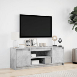 Berkfield Sturdy Tv Cabinet With Led Concrete Grey 139.5X34X50 Cm Engineered Wood - thumbnail 4