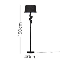 Valuelights Modern Black Hanging Monkey Floor Lamp With Black Tapered Shade - Includes 6W Led Bulb 3000K Warm White - thumbnail 8
