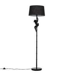 Valuelights Modern Black Hanging Monkey Floor Lamp With Black Tapered Shade - Includes 6W Led Bulb 3000K Warm White