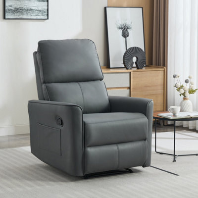 More4Homes Madrid Manual Recliner Air Leather Chair (Grey) - image 1