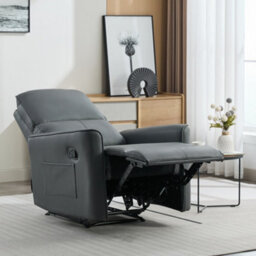 More4Homes Madrid Manual Recliner Air Leather Chair (Grey) - thumbnail 8