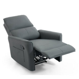 More4Homes Madrid Manual Recliner Air Leather Chair (Grey) - thumbnail 4
