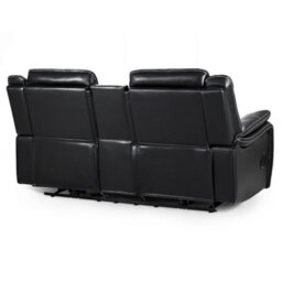 Furnishings For Less UK Orlando Leather Black Electric Reclining 2 Seater Centre Console - thumbnail 6