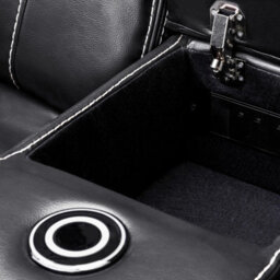 Furnishings For Less UK Orlando Leather Black Electric Reclining 2 Seater Centre Console - thumbnail 9