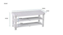 Aspect Furniture Timor 3 Tier Shoe Bench With Storage Space On Top-White - thumbnail 6